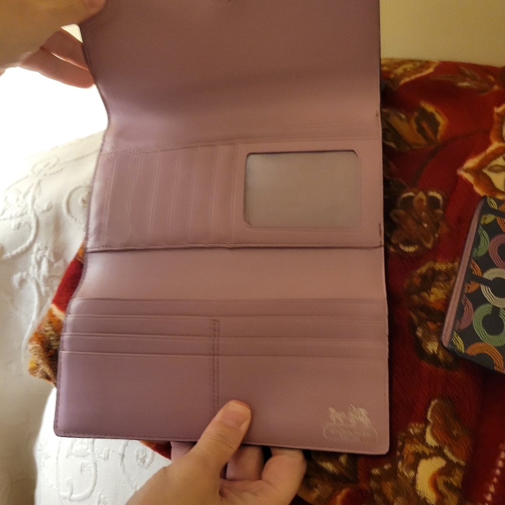 Coach Pebble leather Muti-Color check book wallet. - Picture 6 of 8